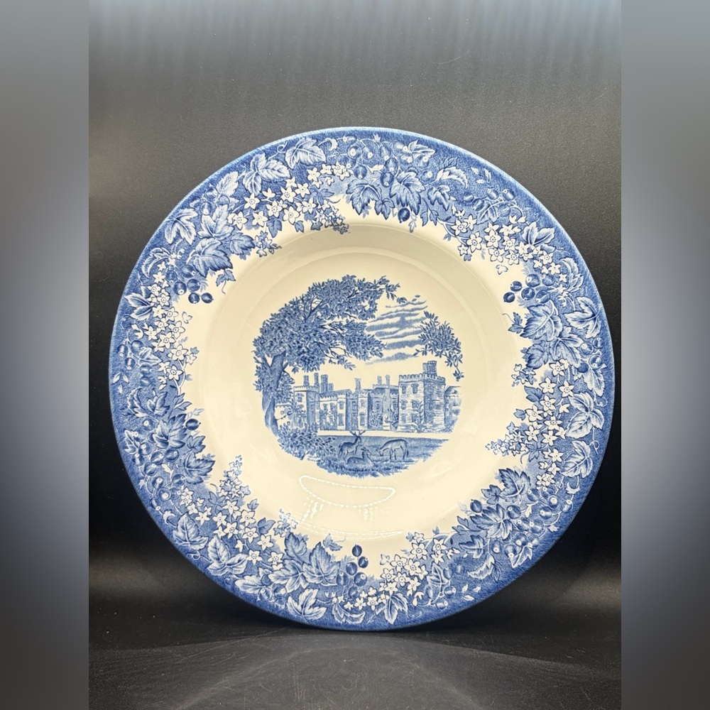 Vintage Wedgewood Queen’s Ware Romantic England Penshurst Blue & White Bowl Dish